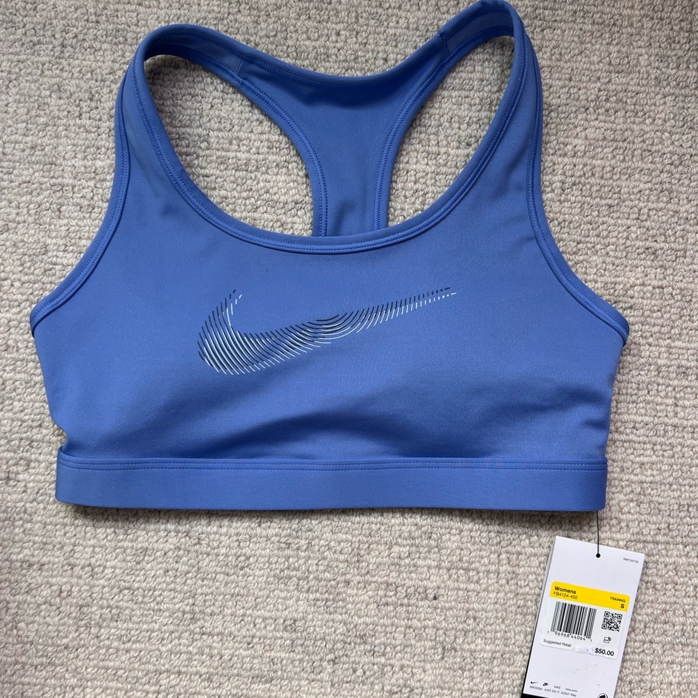 Nike Blue Racerback Sports Bra Athletic Performance